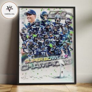 Seattle Seahawks NFL Super Bowl LX 2026 Champions Team Victory Home Decor Poster Canvas