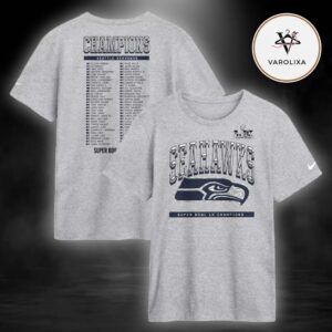 Seattle Seahawks Nike Super Bowl LX Champions 25-26 NFL Ice Classic Roster Two Sides Unisex T-Shirt
