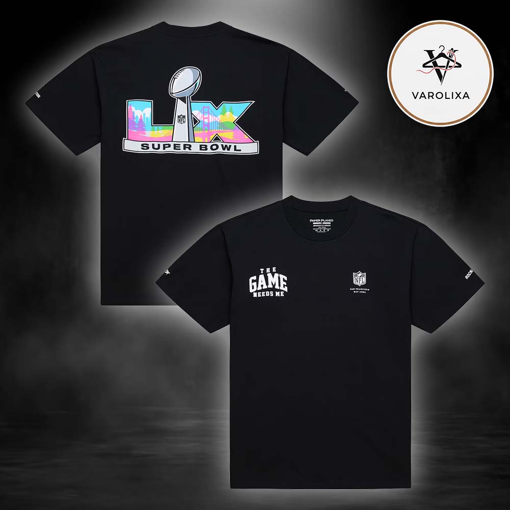 Super Bowl LX Roc Nation x Paper Planes x NFL Black NCAA 2026 Season All Over Print Shirt Super Bowl LX Roc Nation x Paper Planes x NFL Black NCAA 2026 Season All Over Print Shirt