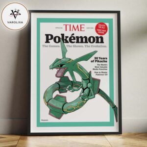 TIME Special Edition Pokémon Rayquaza 30 Years Of Pikachu Cover Home Decor Poster Canvas