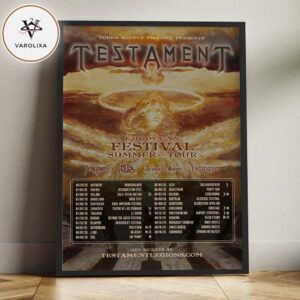 Testament European Festival Summer Tour 2026 Concert Poster At Multiple Festival Venues In Europe Home Decor Poster Canvas