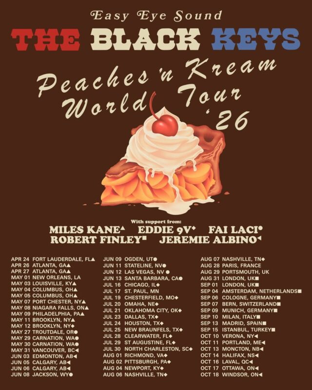 The Black Keys Poster At Fort Lauderdale Florida On April 24 2026 Peaches ’n Kream World Tour Artwork
