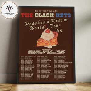 The Black Keys Poster At Fort Lauderdale Florida On April 24 2026 Peaches ’n Kream World Tour Artwork Home Decor Poster Canvas