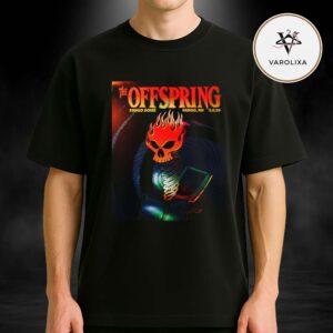 The Offspring Poster Print At Fargo Dome In Fargo ND On February 6 2026 Supercharged Tour Flaming Skull Artwork Unisex T-Shirt
