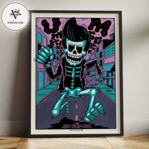 Umphrey’s McGee Concert Poster At State Theatre In Portland ME On February 11 2026 Northeast Run Neon Skeleton Artwork Home Decor Poster Canvas