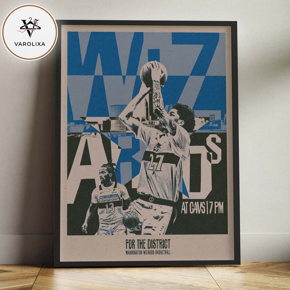 Washington Wizards At Cleveland Cavaliers Game Poster For The District Wizards Basketball Artwork Poster Canvas Washington Wizards At Cleveland Cavaliers Game Poster For The District Wizards Basketball Artwork Poster Canvas