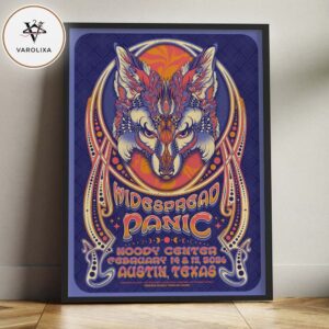 Widespread Panic Poster At Moody Center In Austin Texas On February 14 & 15 2026 Feeding People Through Music Psychedelic Wolf Artwork Home Decor Poster Canvas