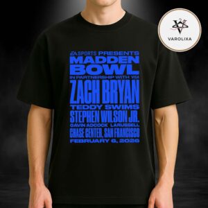 Zach Bryan Madden Bowl Live Concert Poster At Chase Center In San Francisco California On February 6 2026 Unisex T-Shirt